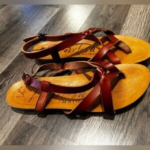 Blowfish Women's Tan Strappy Sandals summer neutral minimalist boho size 7